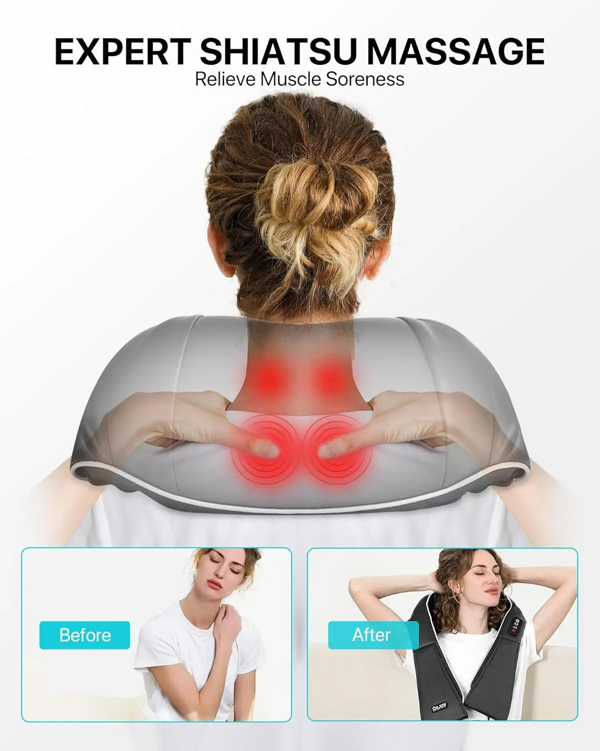 ComfortFit Shiatsu Neck and Shoulder Massager