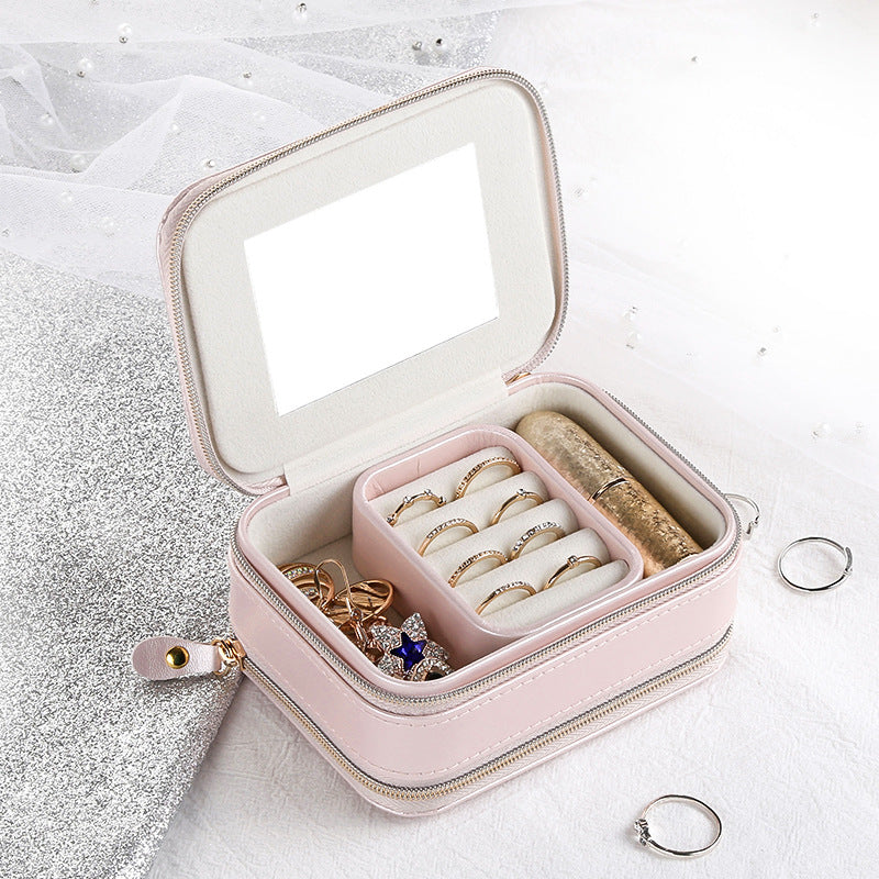 Travel Portable Zipper Jewelry Box