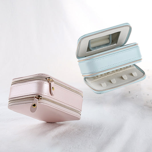 Travel Portable Zipper Jewelry Box