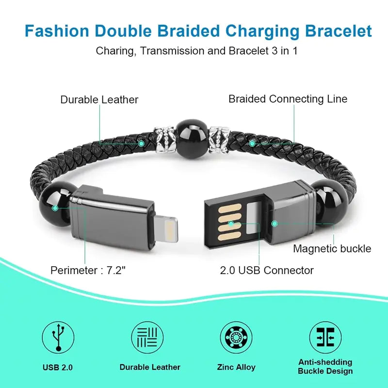 Fashionable Charger Bracelet For Mobile Devices