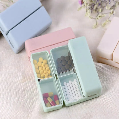 7 Compartments Portable Pill Case, Organizer for Big and Small Size Pills, Compact Multiple Medicine Container,  Great for Travel, Deep Compartments, fits in Bags and Purses for On The Go