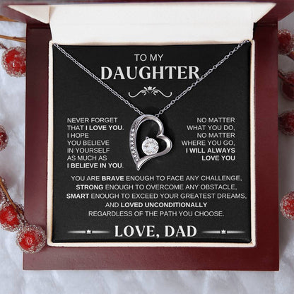 To My Daughter - Forever Love Necklace BW Conf