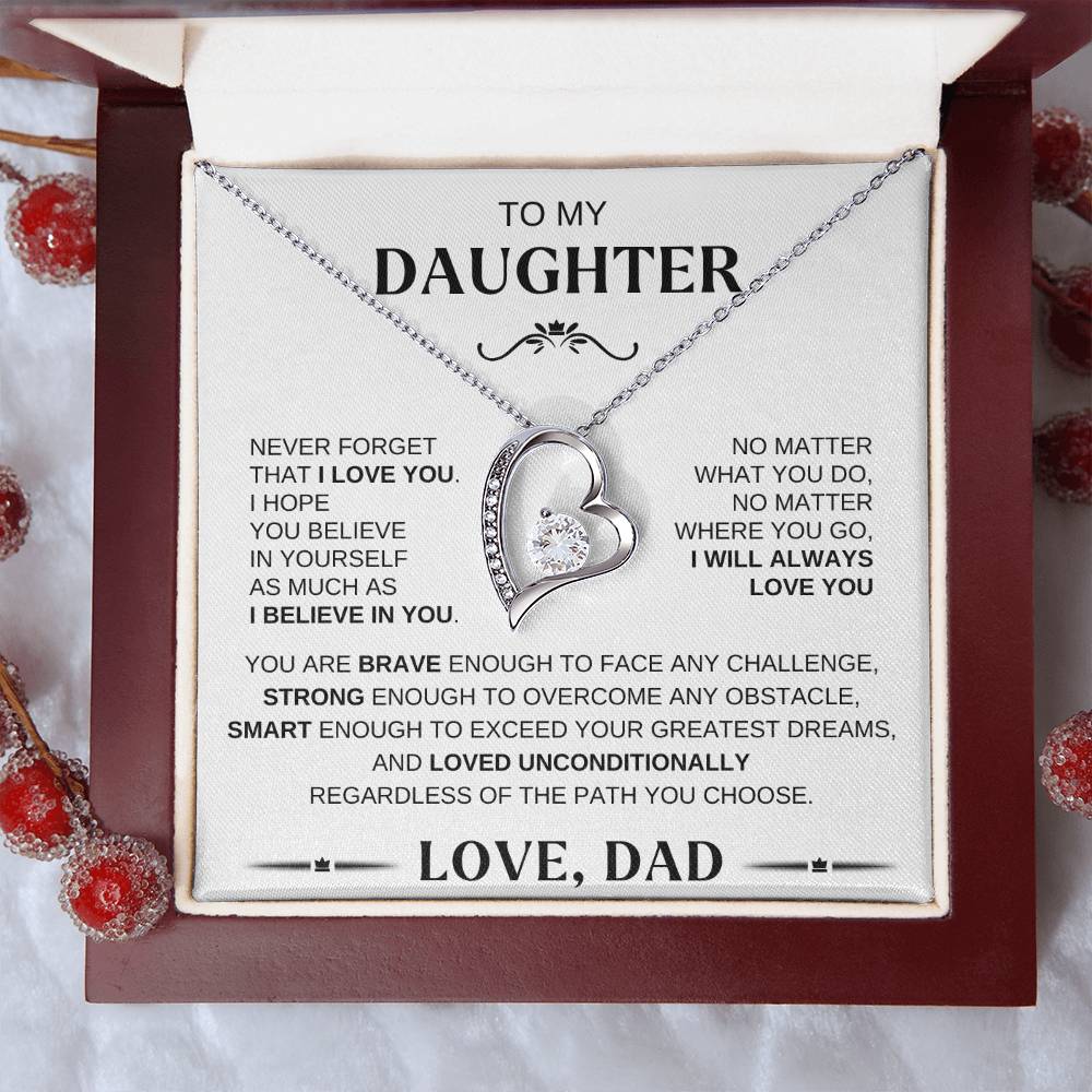 To My Daughter - Forever Love Necklace BW Conf