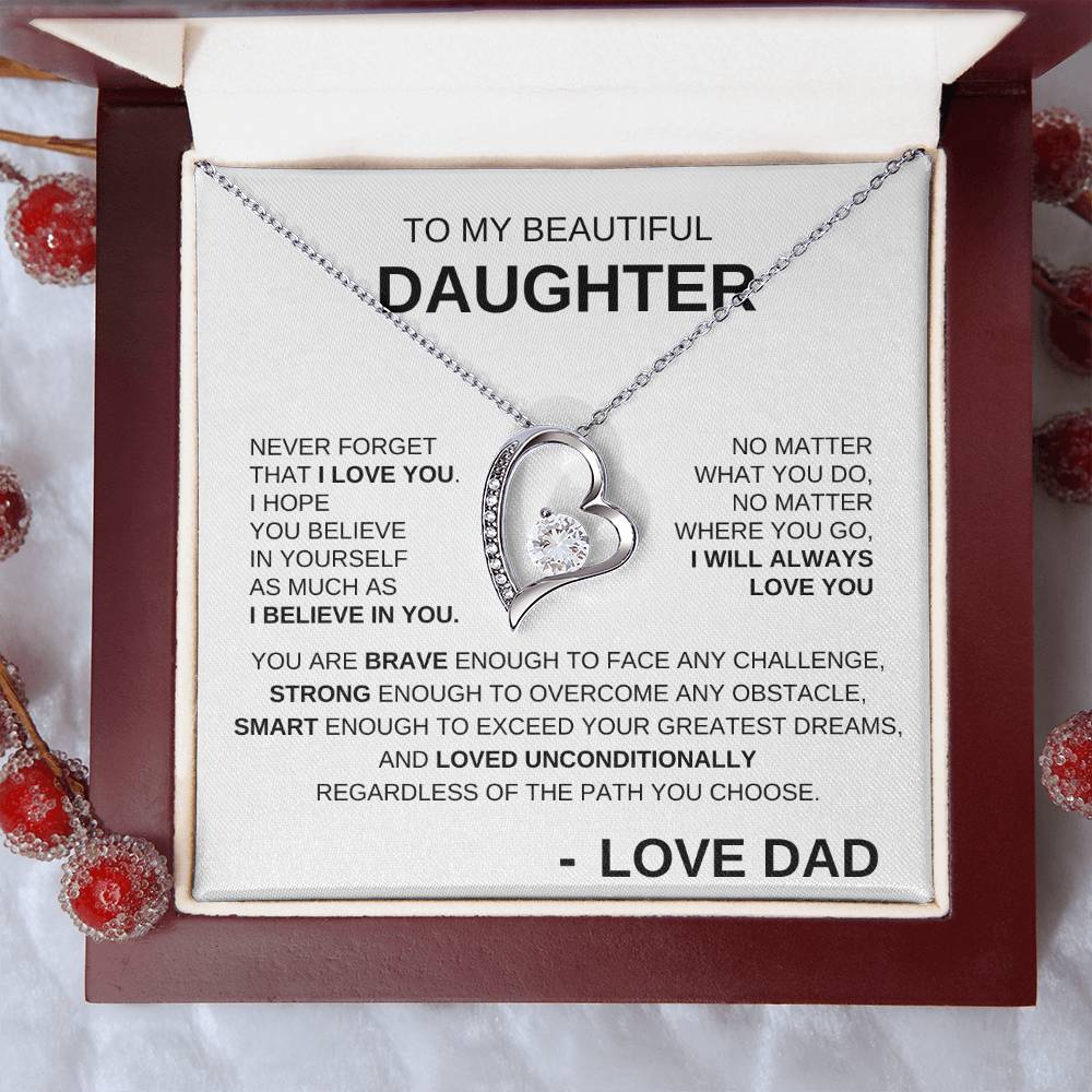 To My Beautiful Daughter - Forever Love Necklace WW