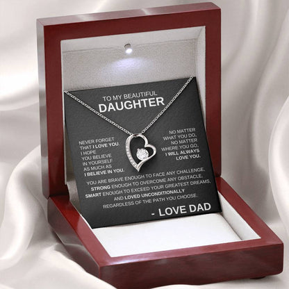 To My Beautiful Daughter - Forever Love Necklace WB Lines