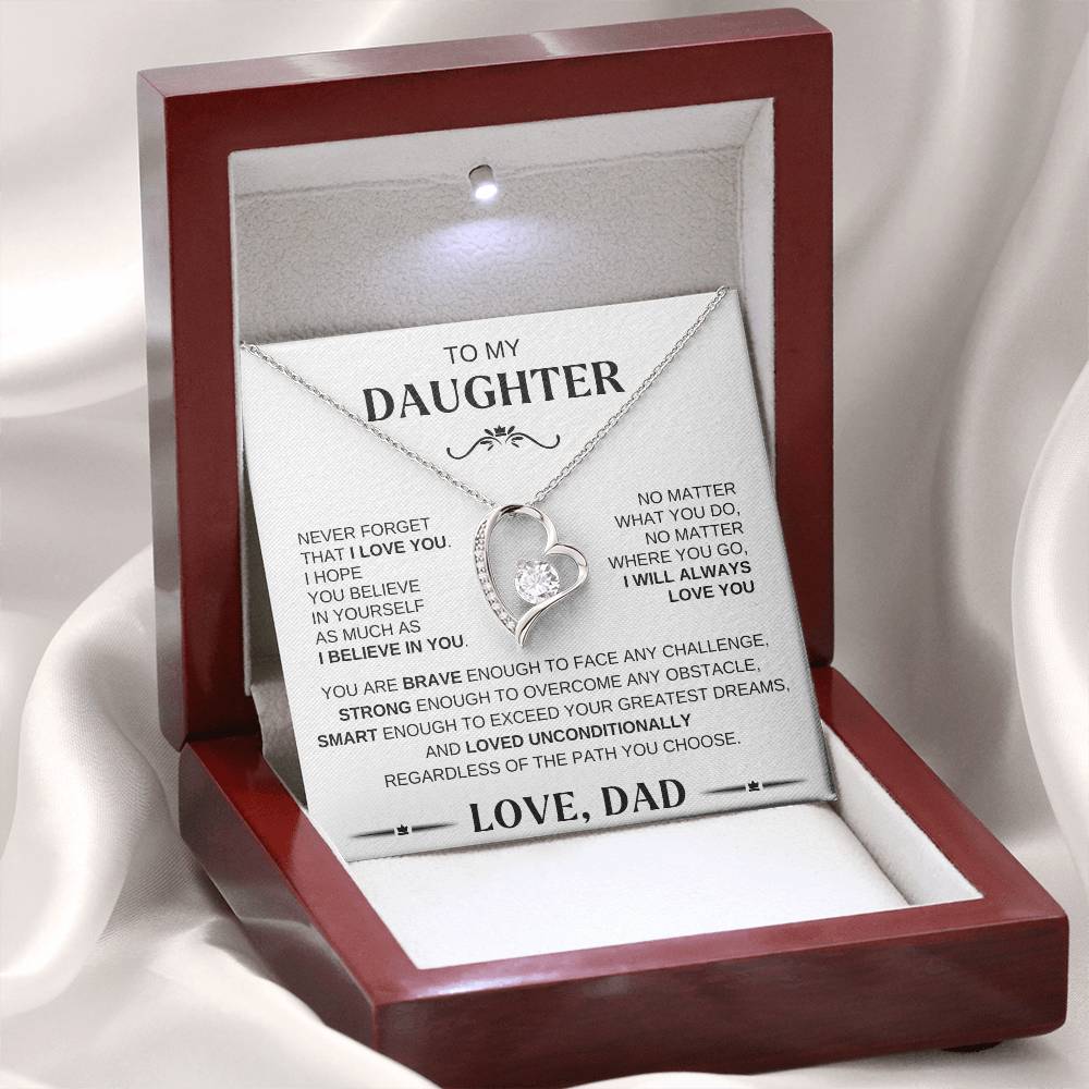 To My Daughter - Forever Love Necklace BW Conf