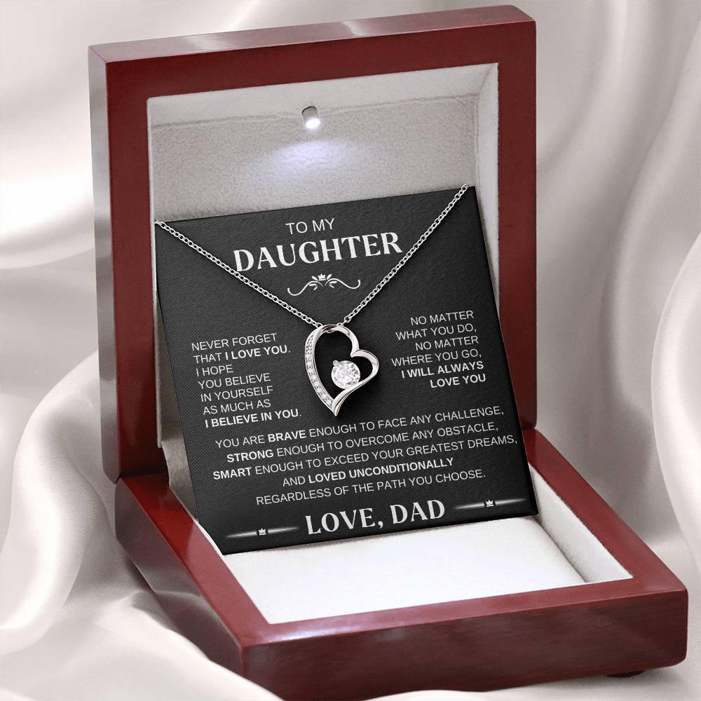 To My Daughter - Forever Love Necklace BW Conf