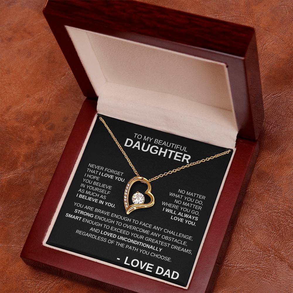 To My Beautiful Daughter - Forever Love Necklace WB