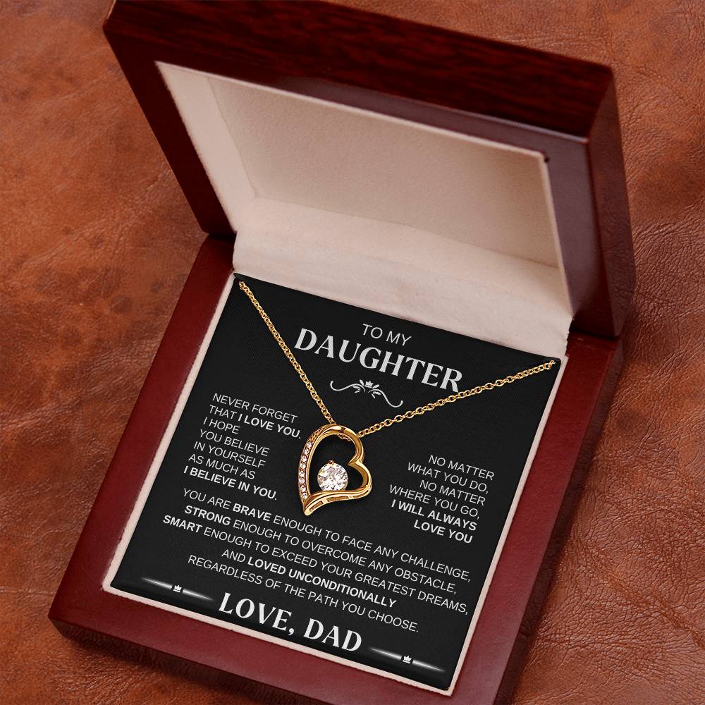 To My Daughter - Forever Love Necklace BW Conf