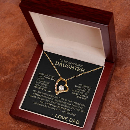 To My Beautiful Daughter - Forever Love Necklace GB