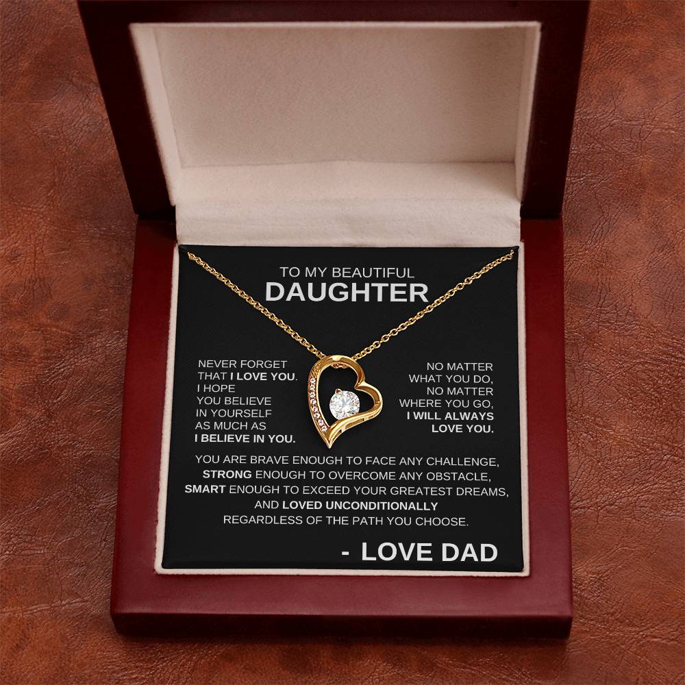 To My Beautiful Daughter - Forever Love Necklace WB