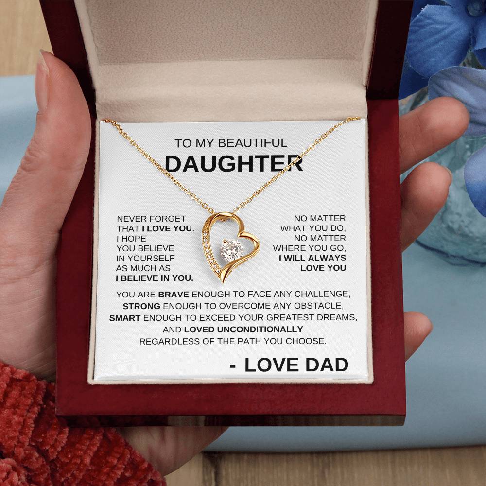 To My Beautiful Daughter - Forever Love Necklace WW