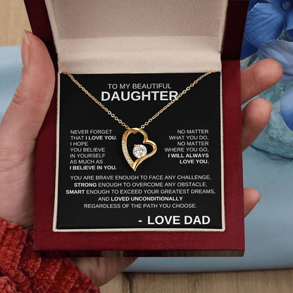 To My Beautiful Daughter - Forever Love Necklace WB