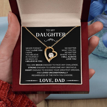 To My Daughter - Forever Love Necklace BW Conf