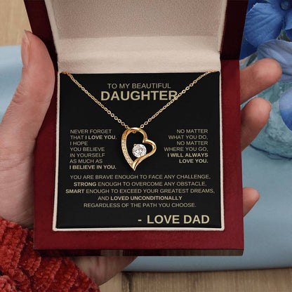 To My Beautiful Daughter - Forever Love Necklace GB