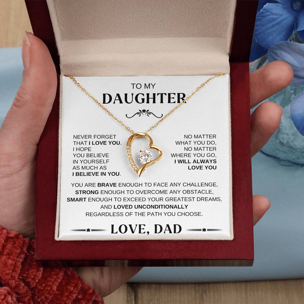 To My Daughter - Forever Love Necklace BW Conf