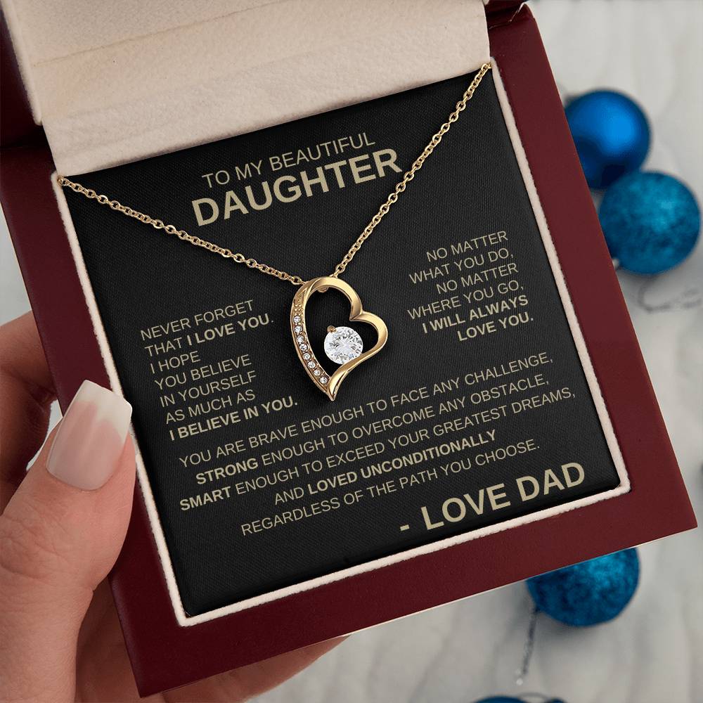 To My Beautiful Daughter - Forever Love Necklace GB