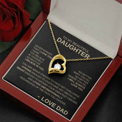 To My Beautiful Daughter - Forever Love Necklace GB