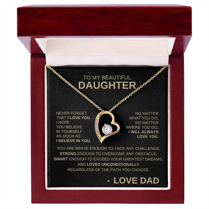 To My Beautiful Daughter - Forever Love Necklace GB