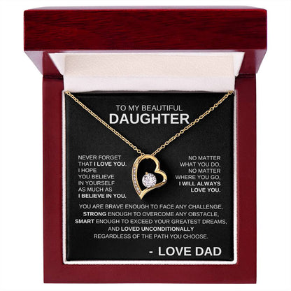 To My Beautiful Daughter - Forever Love Necklace WB