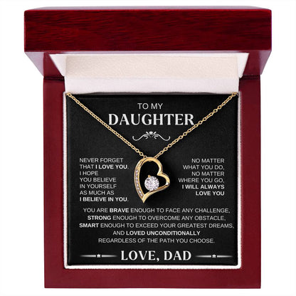 To My Daughter - Forever Love Necklace BW Conf