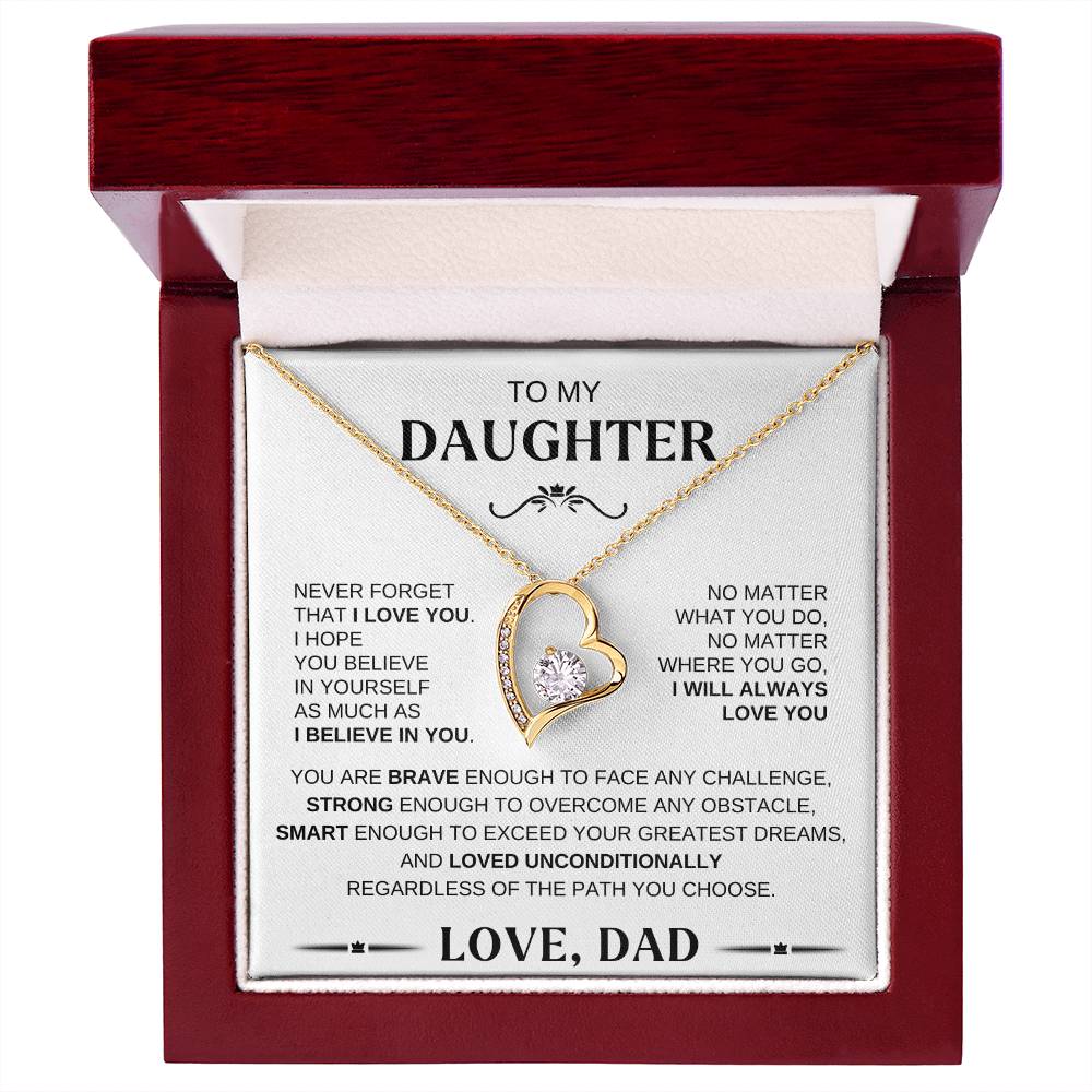 To My Daughter - Forever Love Necklace BW Conf