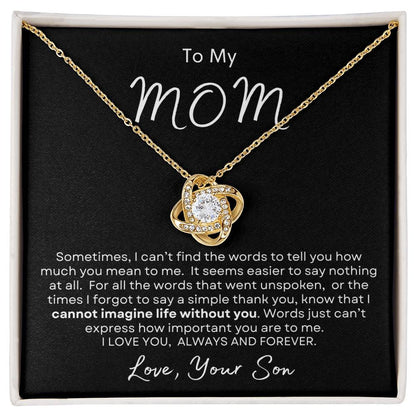 To My Mom Necklace, Mama, Gift For Birthday, I Love Mom Mother Day Gift, From Son