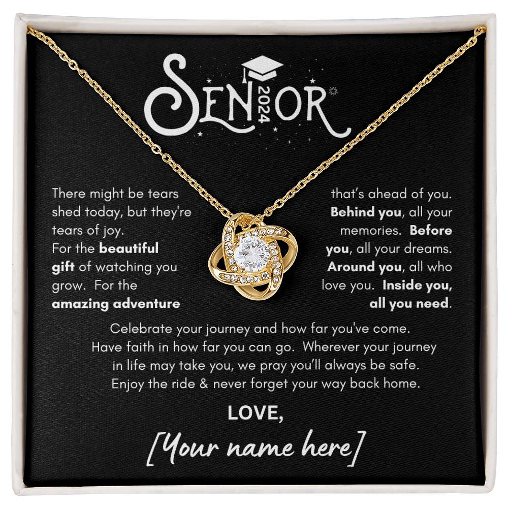 2024 Senior Graduate Love Knot Necklace - WB Custom Signature