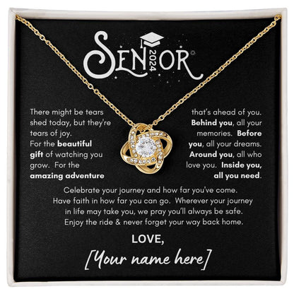 2024 Senior Graduate Love Knot Necklace - WB Custom Signature