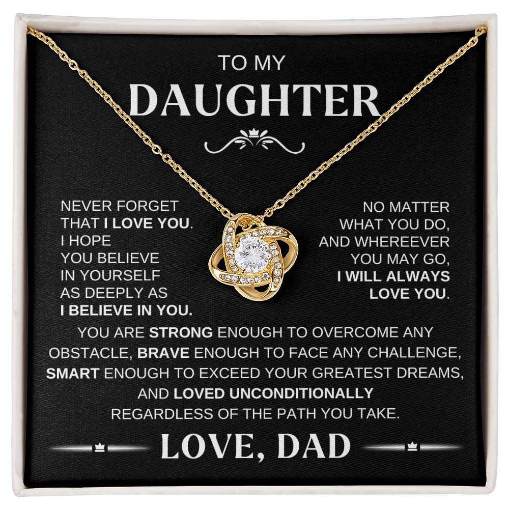 To My Daughter - Love Knot Necklace WB Conf