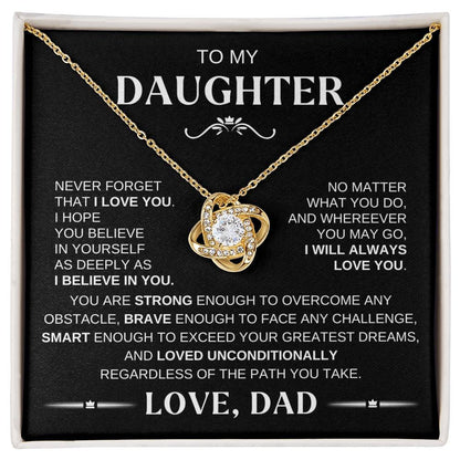 To My Daughter - Love Knot Necklace WB Conf