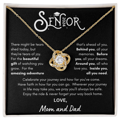 Senior 2024 Graduation - Loveknot Necklace from Mom and Dad WB2