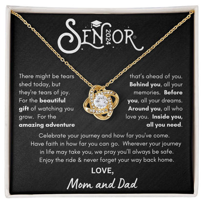 Senior 2024 Graduation - Loveknot Necklace from Mom and Dad WBB2