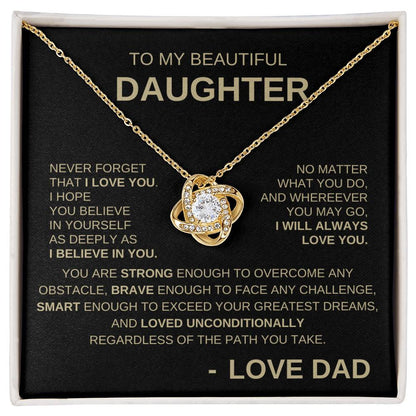 To My Beautiful Daughter - Love Knot Necklace GB