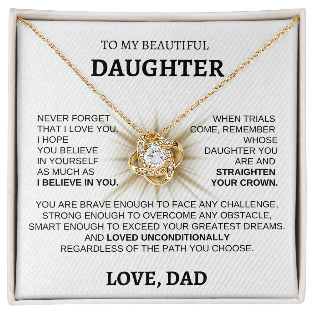 To My Beautiful Daughter - Love Knot Necklace BWST