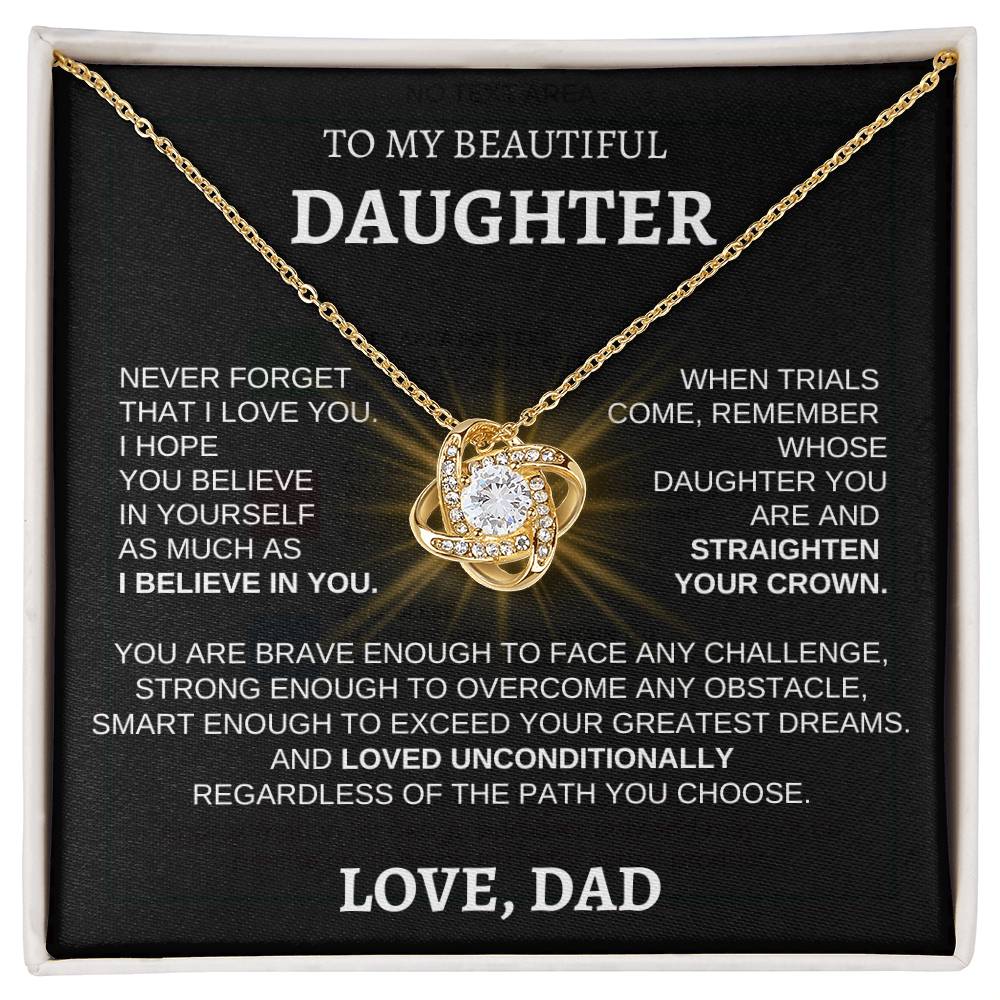 To My Beautiful Daughter - Love Knot Necklace WBST