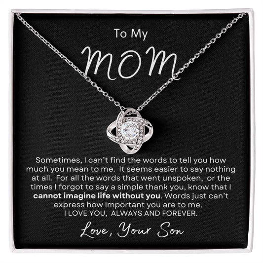 To My Mom Necklace, Mama, Gift For Birthday, I Love Mom Mother Day Gift, From Son