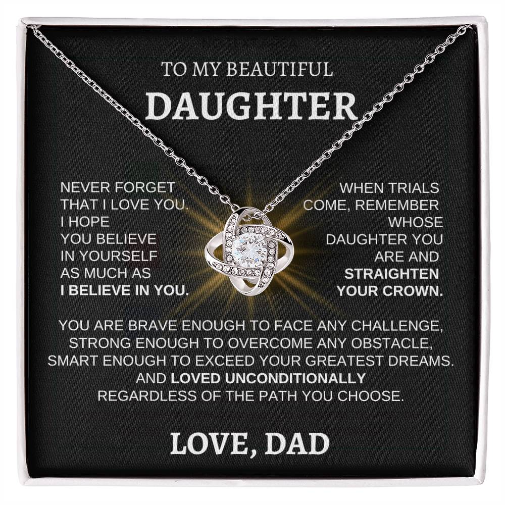 To My Beautiful Daughter - Love Knot Necklace WBST