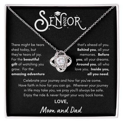 Senior 2024 Graduation - Loveknot Necklace from Mom and Dad WB2