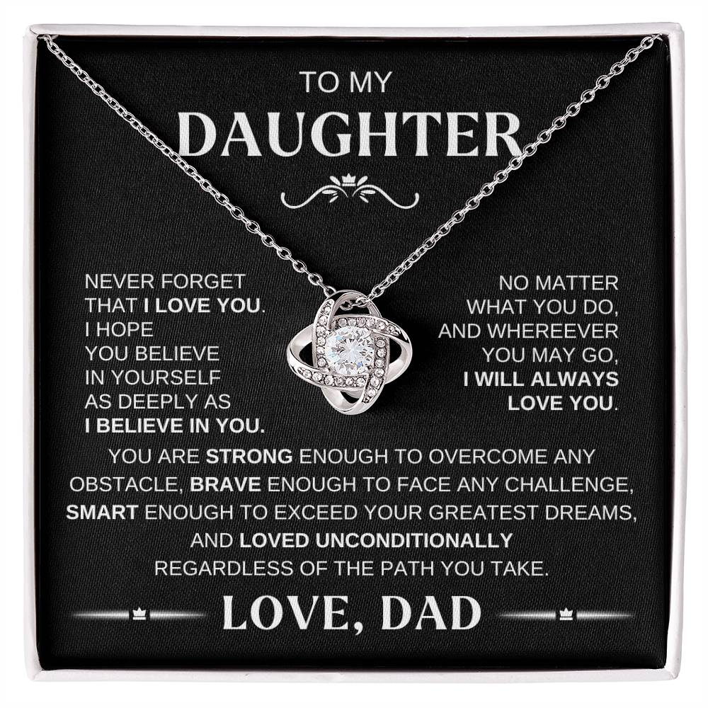 To My Daughter - Love Knot Necklace WB Conf