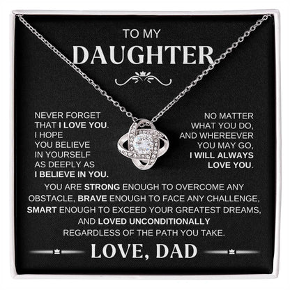 To My Daughter - Love Knot Necklace WB Conf