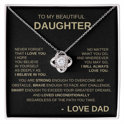 To My Beautiful Daughter - Love Knot Necklace GB