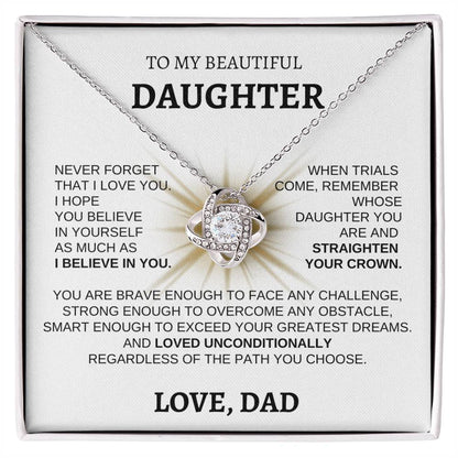 To My Beautiful Daughter - Love Knot Necklace BWST