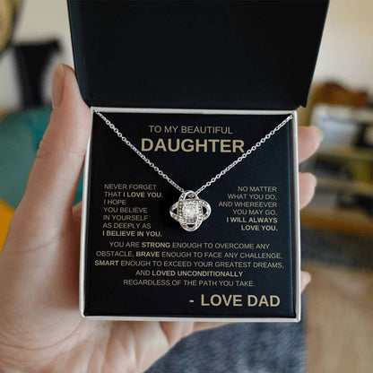 To My Beautiful Daughter - Love Knot Necklace GB