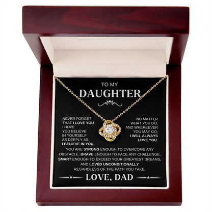 To My Daughter - Love Knot Necklace WB Conf