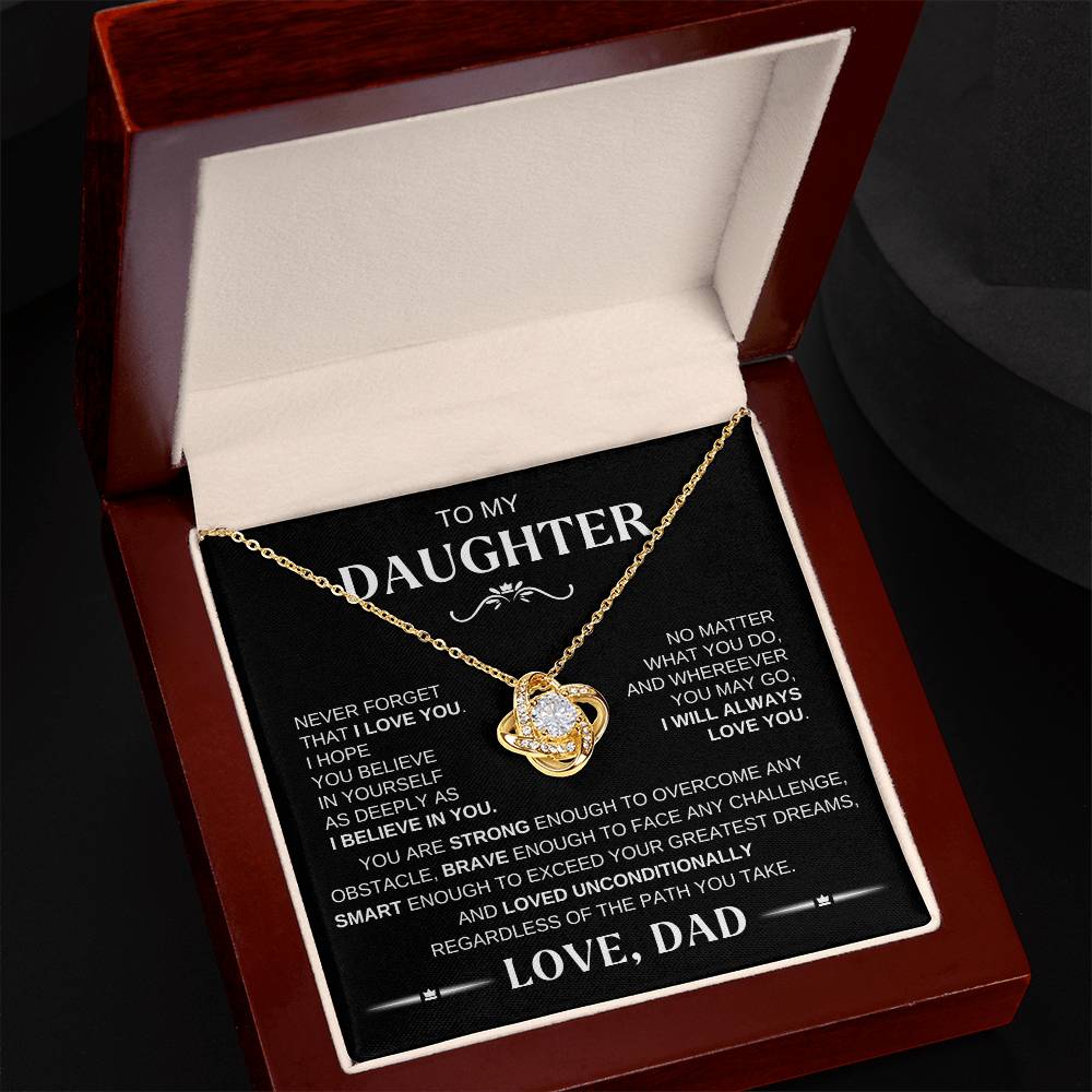 To My Daughter - Love Knot Necklace WB Conf