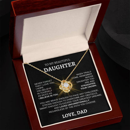 To My Beautiful Daughter - Love Knot Necklace WBST