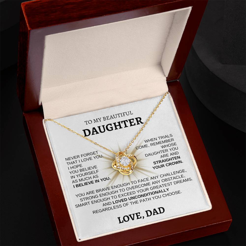 To My Beautiful Daughter - Love Knot Necklace BWST