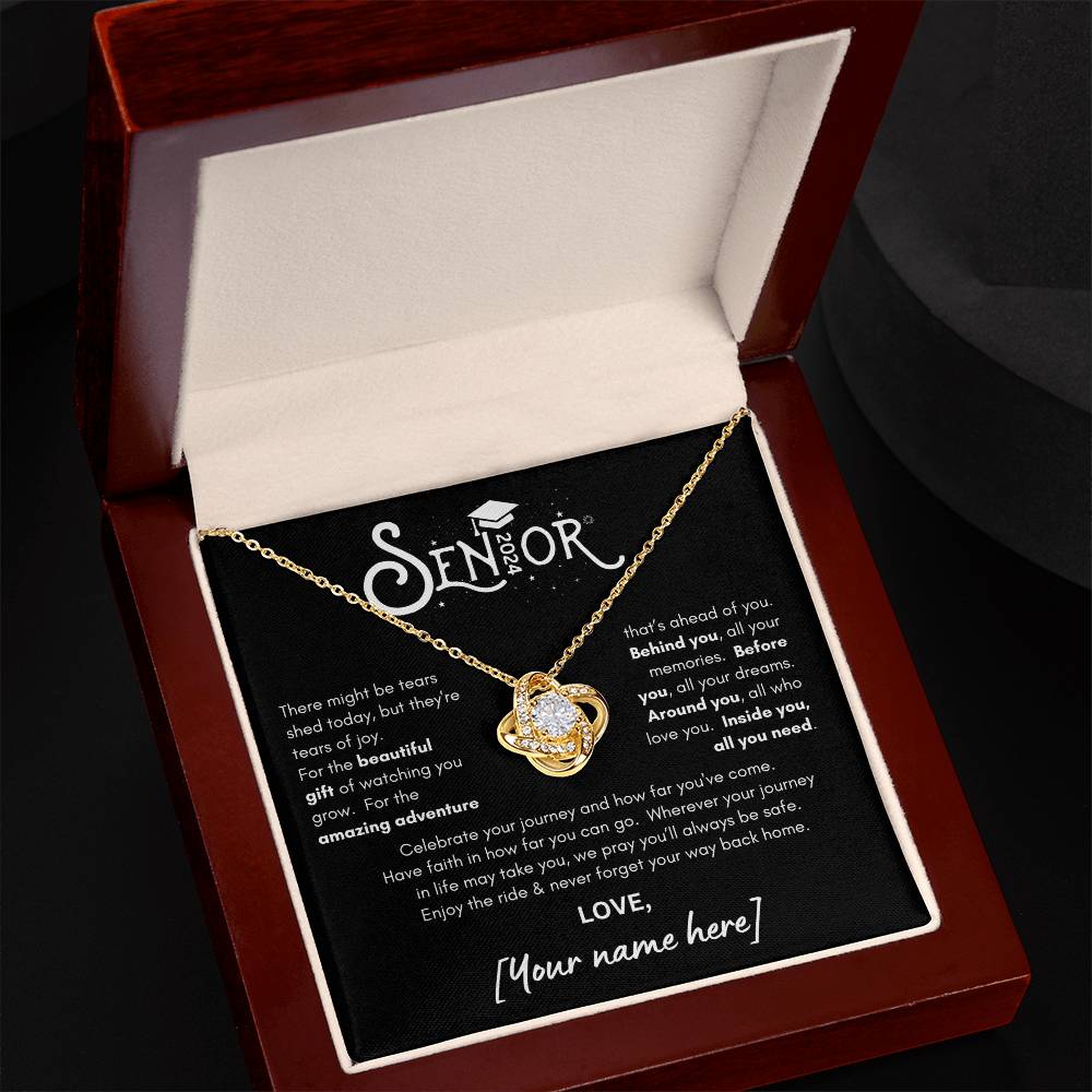 2024 Senior Graduate Love Knot Necklace - WB Custom Signature