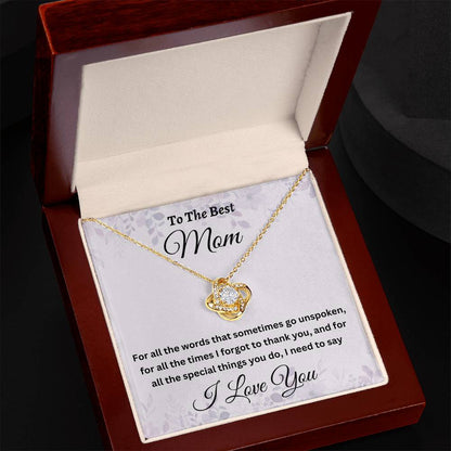 To My Mom Necklace, Mother's Day, Love Knot, I Love You